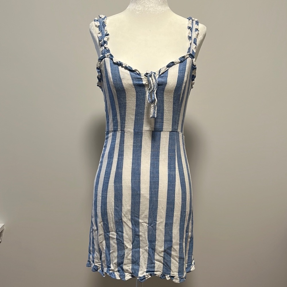 Blue and white stripe dress